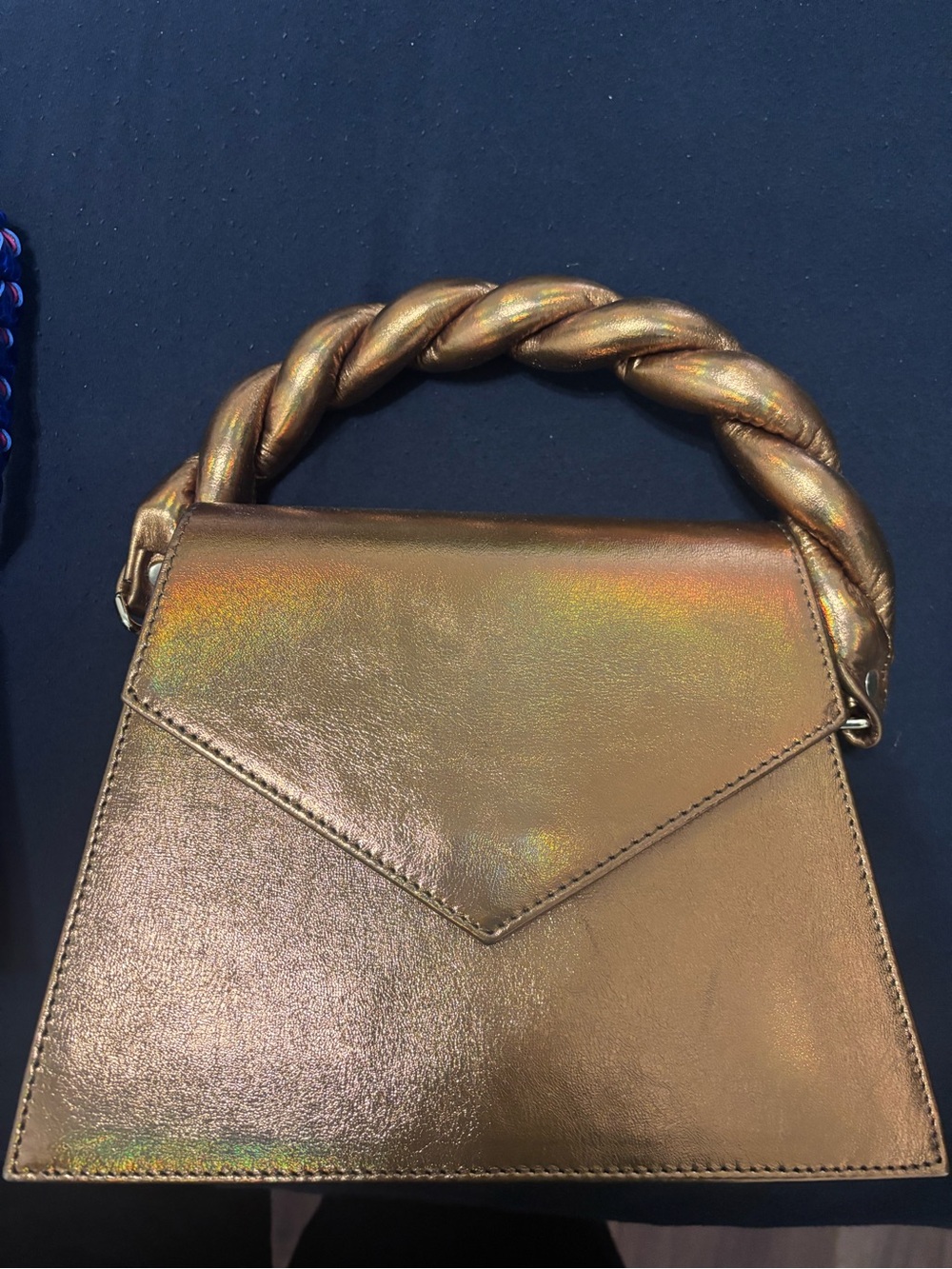 Anima Iris Metallic Gold Mini Top-Handle Bag
